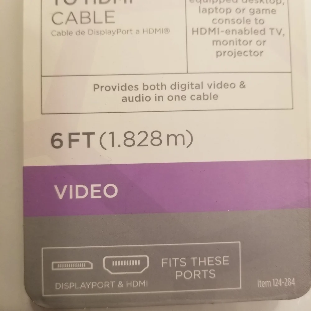 ✅NIB Ativa Displayport to HDMI 6 ft cable